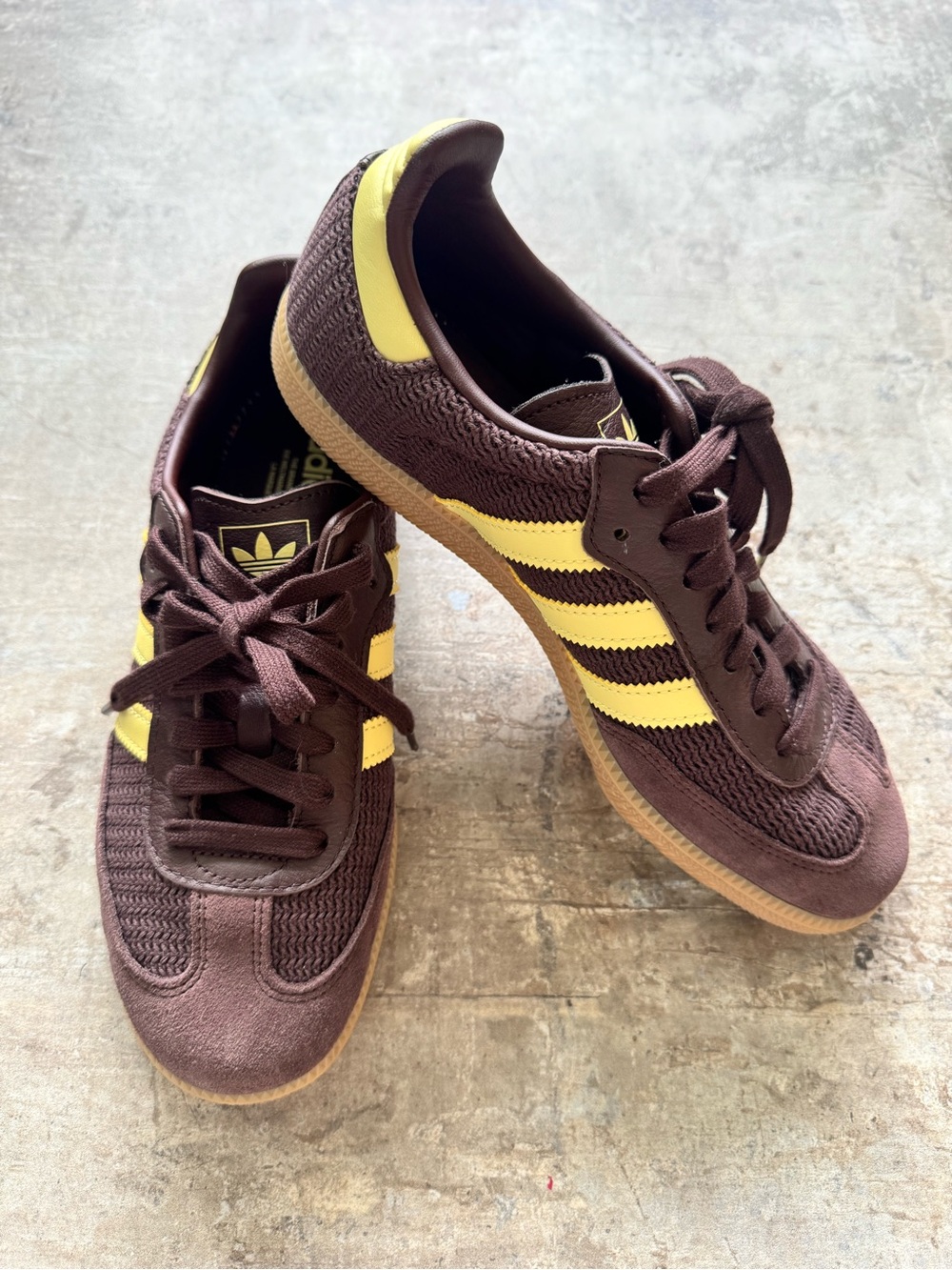 Adidas Samba OG Knit Brown Yellow Gum